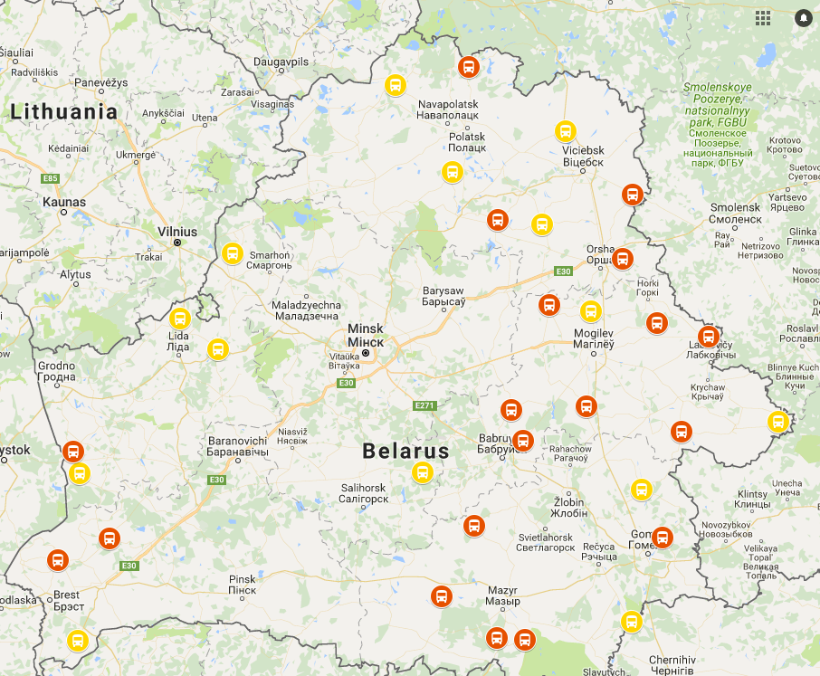 В каких городах белоруссии можно