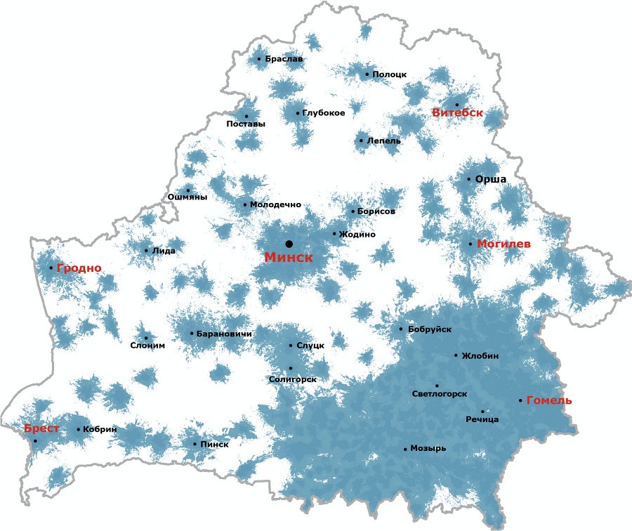 Карта покрытия лайф в беларуси