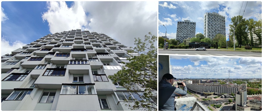 Башни архитектора Белоконя на Машерова в Минске и их копии в Уфе и Самаре. Фото с верхних балконов Башни архитектора Белоконя на Машерова в Минске и их копии в Уфе и Самаре. Фото с верхних балконов